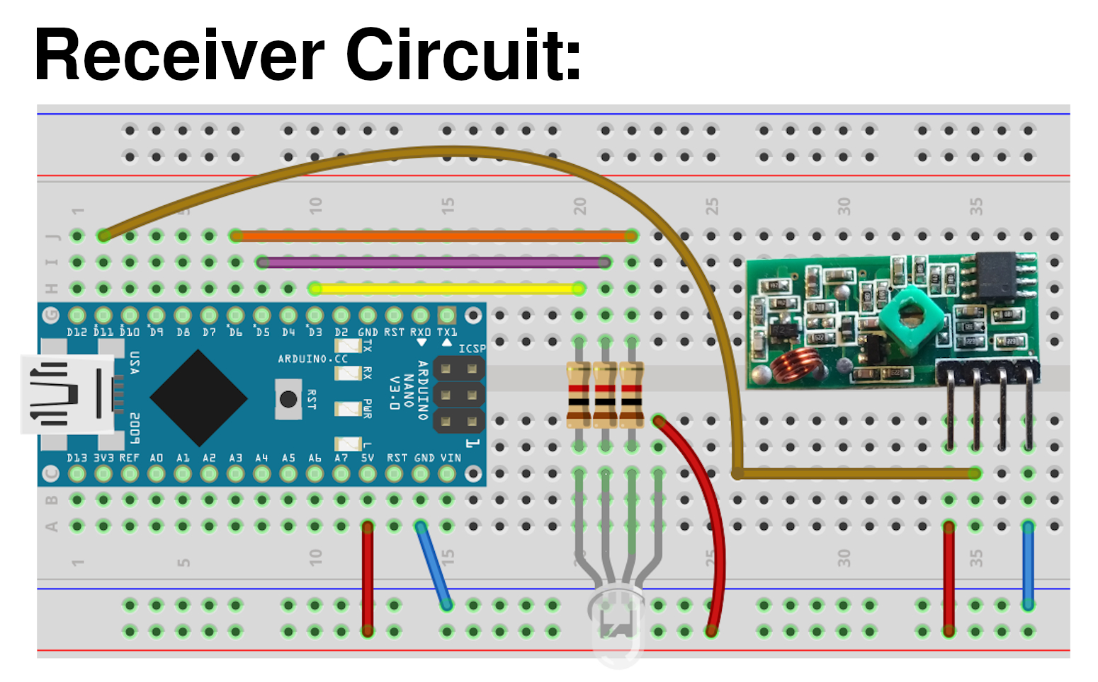 Schematics of the receiver circuit